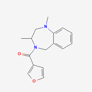 molecular formula C16H18N2O2 B7583690 (1,3-dimethyl-3,5-dihydro-2H-1,4-benzodiazepin-4-yl)-(furan-3-yl)methanone 
