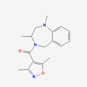 molecular formula C17H21N3O2 B7583705 (1,3-dimethyl-3,5-dihydro-2H-1,4-benzodiazepin-4-yl)-(3,5-dimethyl-1,2-oxazol-4-yl)methanone 