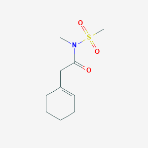 molecular formula C10H17NO3S B7583715 2-(cyclohexen-1-yl)-N-methyl-N-methylsulfonylacetamide 