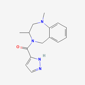 molecular formula C15H18N4O B7583721 (1,3-dimethyl-3,5-dihydro-2H-1,4-benzodiazepin-4-yl)-(1H-pyrazol-5-yl)methanone 