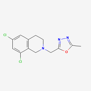 molecular formula C13H13Cl2N3O B7583743 2-[(6,8-dichloro-3,4-dihydro-1H-isoquinolin-2-yl)methyl]-5-methyl-1,3,4-oxadiazole 