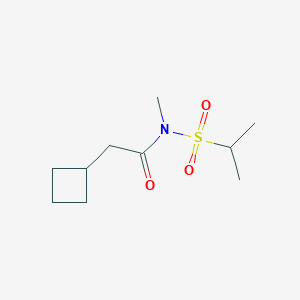 molecular formula C10H19NO3S B7583754 2-cyclobutyl-N-methyl-N-propan-2-ylsulfonylacetamide 