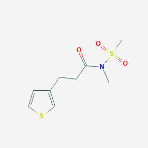 molecular formula C9H13NO3S2 B7583760 N-methyl-N-methylsulfonyl-3-thiophen-3-ylpropanamide 