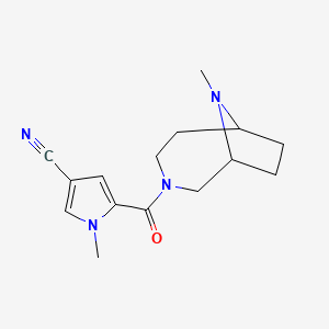 molecular formula C15H20N4O B7583765 1-Methyl-5-(9-methyl-3,9-diazabicyclo[4.2.1]nonane-3-carbonyl)pyrrole-3-carbonitrile 