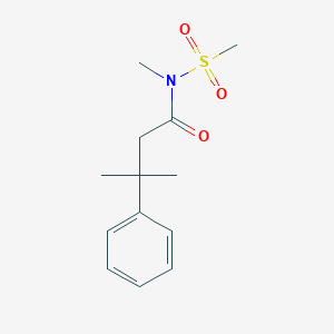 molecular formula C13H19NO3S B7583772 N,3-dimethyl-N-methylsulfonyl-3-phenylbutanamide 