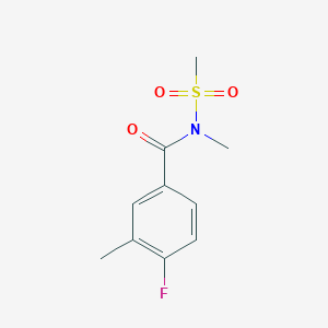 molecular formula C10H12FNO3S B7583775 4-fluoro-N,3-dimethyl-N-methylsulfonylbenzamide 