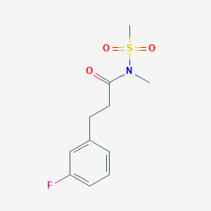 molecular formula C11H14FNO3S B7583796 3-(3-fluorophenyl)-N-methyl-N-methylsulfonylpropanamide 