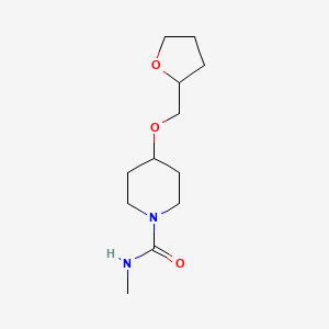 molecular formula C12H22N2O3 B7583812 N-methyl-4-(oxolan-2-ylmethoxy)piperidine-1-carboxamide 
