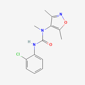 molecular formula C13H14ClN3O2 B7583822 3-(2-Chlorophenyl)-1-(3,5-dimethyl-1,2-oxazol-4-yl)-1-methylurea 