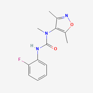 molecular formula C13H14FN3O2 B7583826 1-(3,5-Dimethyl-1,2-oxazol-4-yl)-3-(2-fluorophenyl)-1-methylurea 