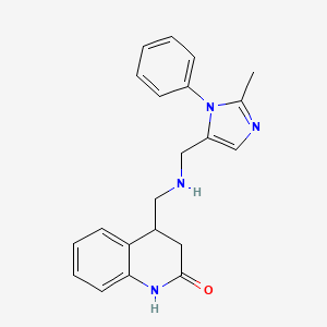 molecular formula C21H22N4O B7583834 4-[[(2-methyl-3-phenylimidazol-4-yl)methylamino]methyl]-3,4-dihydro-1H-quinolin-2-one 