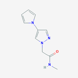 molecular formula C10H12N4O B7583872 N-methyl-2-(4-pyrrol-1-ylpyrazol-1-yl)acetamide 