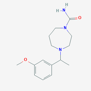 molecular formula C15H23N3O2 B7583910 4-[1-(3-Methoxyphenyl)ethyl]-1,4-diazepane-1-carboxamide 