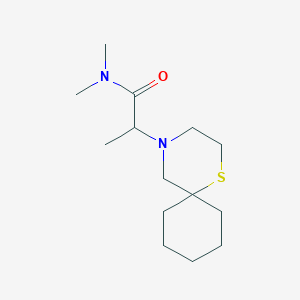 molecular formula C14H26N2OS B7583918 N,N-dimethyl-2-(1-thia-4-azaspiro[5.5]undecan-4-yl)propanamide 
