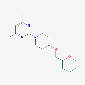 4,6-Dimethyl-2-[4-(oxan-2-ylmethoxy)piperidin-1-yl]pyrimidine