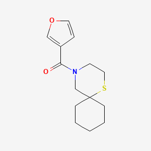 molecular formula C14H19NO2S B7584023 Furan-3-yl(1-thia-4-azaspiro[5.5]undecan-4-yl)methanone 