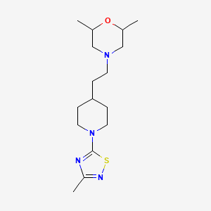 molecular formula C16H28N4OS B7584044 2,6-Dimethyl-4-[2-[1-(3-methyl-1,2,4-thiadiazol-5-yl)piperidin-4-yl]ethyl]morpholine 