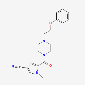 molecular formula C19H22N4O2 B7584081 1-Methyl-5-[4-(2-phenoxyethyl)piperazine-1-carbonyl]pyrrole-3-carbonitrile 