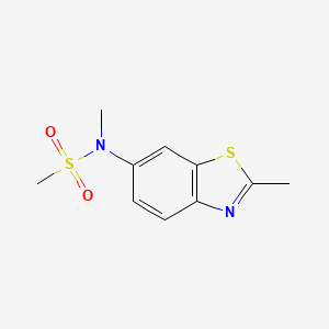 molecular formula C10H12N2O2S2 B7584084 N-methyl-N-(2-methyl-1,3-benzothiazol-6-yl)methanesulfonamide 