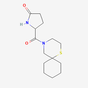 molecular formula C14H22N2O2S B7584103 5-(1-Thia-4-azaspiro[5.5]undecane-4-carbonyl)pyrrolidin-2-one 