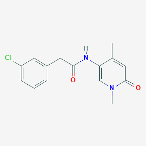 molecular formula C15H15ClN2O2 B7584106 2-(3-chlorophenyl)-N-(1,4-dimethyl-6-oxopyridin-3-yl)acetamide 