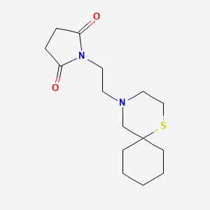 molecular formula C15H24N2O2S B7584112 1-[2-(1-Thia-4-azaspiro[5.5]undecan-4-yl)ethyl]pyrrolidine-2,5-dione 