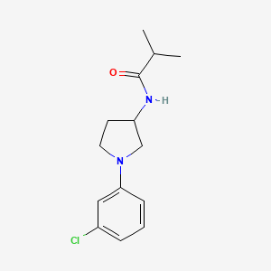 molecular formula C14H19ClN2O B7584121 N-[1-(3-chlorophenyl)pyrrolidin-3-yl]-2-methylpropanamide 