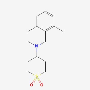 molecular formula C15H23NO2S B7584159 N-[(2,6-dimethylphenyl)methyl]-N-methyl-1,1-dioxothian-4-amine 