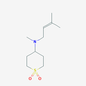 molecular formula C11H21NO2S B7584163 N-methyl-N-(3-methylbut-2-enyl)-1,1-dioxothian-4-amine 