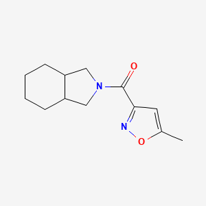 molecular formula C13H18N2O2 B7584180 1,3,3a,4,5,6,7,7a-Octahydroisoindol-2-yl-(5-methyl-1,2-oxazol-3-yl)methanone 