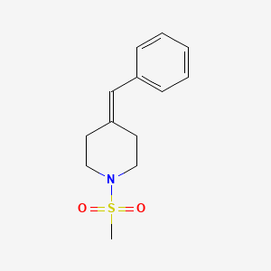 molecular formula C13H17NO2S B7584216 4-Benzylidene-1-methylsulfonylpiperidine 