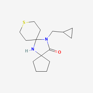 molecular formula C15H24N2OS B7584217 13-(Cyclopropylmethyl)-10-thia-6,13-diazadispiro[4.1.57.25]tetradecan-14-one 
