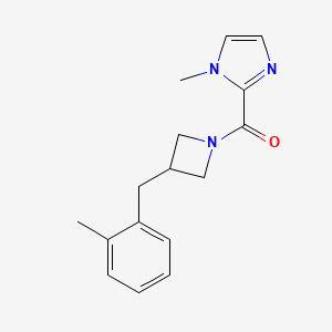 molecular formula C16H19N3O B7584242 (1-Methylimidazol-2-yl)-[3-[(2-methylphenyl)methyl]azetidin-1-yl]methanone 