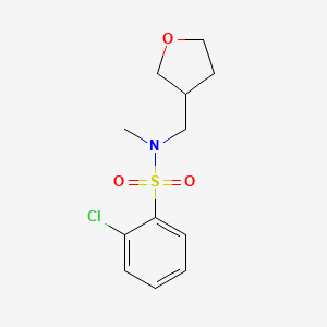 molecular formula C12H16ClNO3S B7584277 2-chloro-N-methyl-N-(tetrahydro-3-furanylmethyl)-1-benzenesulfonamide 