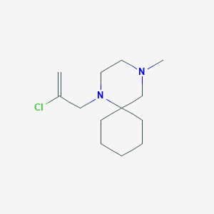 molecular formula C13H23ClN2 B7584282 1-(2-Chloroprop-2-enyl)-4-methyl-1,4-diazaspiro[5.5]undecane 