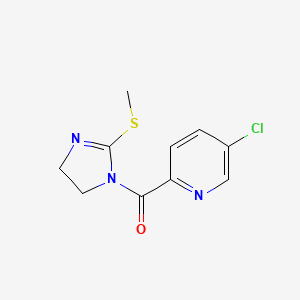 molecular formula C10H10ClN3OS B7584305 (5-Chloropyridin-2-yl)-(2-methylsulfanyl-4,5-dihydroimidazol-1-yl)methanone 