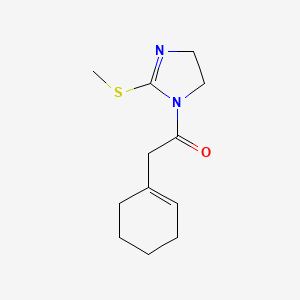 molecular formula C12H18N2OS B7584308 2-(Cyclohexen-1-yl)-1-(2-methylsulfanyl-4,5-dihydroimidazol-1-yl)ethanone 