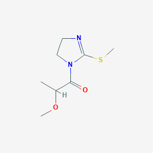 molecular formula C8H14N2O2S B7584334 2-Methoxy-1-(2-methylsulfanyl-4,5-dihydroimidazol-1-yl)propan-1-one 