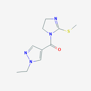 molecular formula C10H14N4OS B7584344 (1-Ethylpyrazol-4-yl)-(2-methylsulfanyl-4,5-dihydroimidazol-1-yl)methanone 