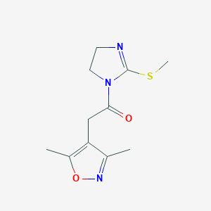 2-(3,5-Dimethyl-1,2-oxazol-4-yl)-1-(2-methylsulfanyl-4,5-dihydroimidazol-1-yl)ethanone