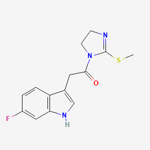 molecular formula C14H14FN3OS B7584387 2-(6-fluoro-1H-indol-3-yl)-1-(2-methylsulfanyl-4,5-dihydroimidazol-1-yl)ethanone 