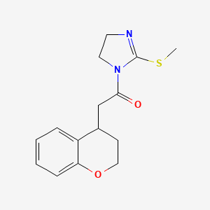 molecular formula C15H18N2O2S B7584395 2-(3,4-dihydro-2H-chromen-4-yl)-1-(2-methylsulfanyl-4,5-dihydroimidazol-1-yl)ethanone 
