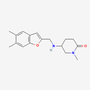 molecular formula C17H22N2O2 B7584406 5-[(5,6-Dimethyl-1-benzofuran-2-yl)methylamino]-1-methylpiperidin-2-one 