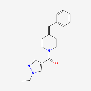 molecular formula C18H21N3O B7584471 (4-Benzylidenepiperidin-1-yl)-(1-ethylpyrazol-4-yl)methanone 