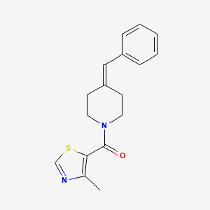 molecular formula C17H18N2OS B7584515 (4-Benzylidenepiperidin-1-yl)-(4-methyl-1,3-thiazol-5-yl)methanone 