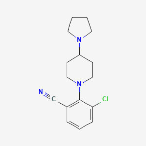 molecular formula C16H20ClN3 B7584523 3-Chloro-2-(4-pyrrolidin-1-ylpiperidin-1-yl)benzonitrile 