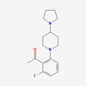 molecular formula C17H23FN2O B7584543 1-[2-Fluoro-6-(4-pyrrolidin-1-ylpiperidin-1-yl)phenyl]ethanone 
