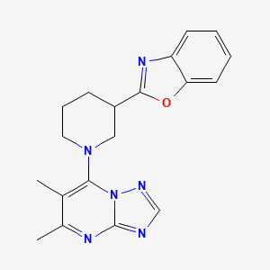 molecular formula C19H20N6O B7584607 2-[1-(5,6-Dimethyl-[1,2,4]triazolo[1,5-a]pyrimidin-7-yl)piperidin-3-yl]-1,3-benzoxazole 