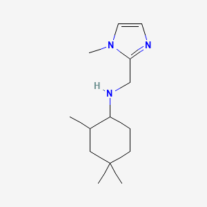 molecular formula C14H25N3 B7584627 2,4,4-trimethyl-N-[(1-methylimidazol-2-yl)methyl]cyclohexan-1-amine 