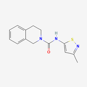 molecular formula C14H15N3OS B7584634 N-(3-methyl-1,2-thiazol-5-yl)-3,4-dihydro-1H-isoquinoline-2-carboxamide 